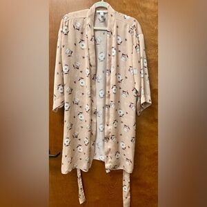 Flora blush pink robe